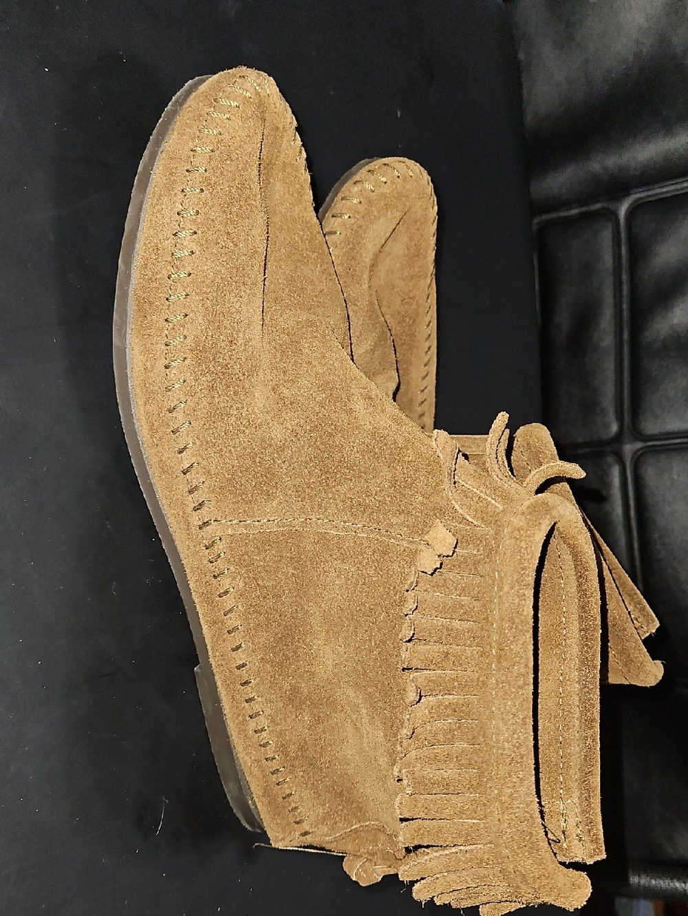 Minnetonka Suede Moccasin Boots in Camel Brown Size 9 - Picture 5 of 10